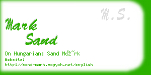 mark sand business card